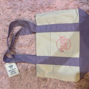 TRADER JOE’s Pastel Canvas Tote Bag - Lavender or Teal (3 available)